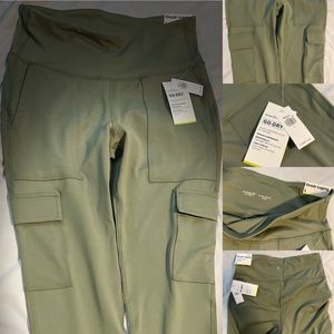 Olive w/Side Pockets NWT Womens Old Navy Go-Dry High Rise Elevate Legging L 7/8